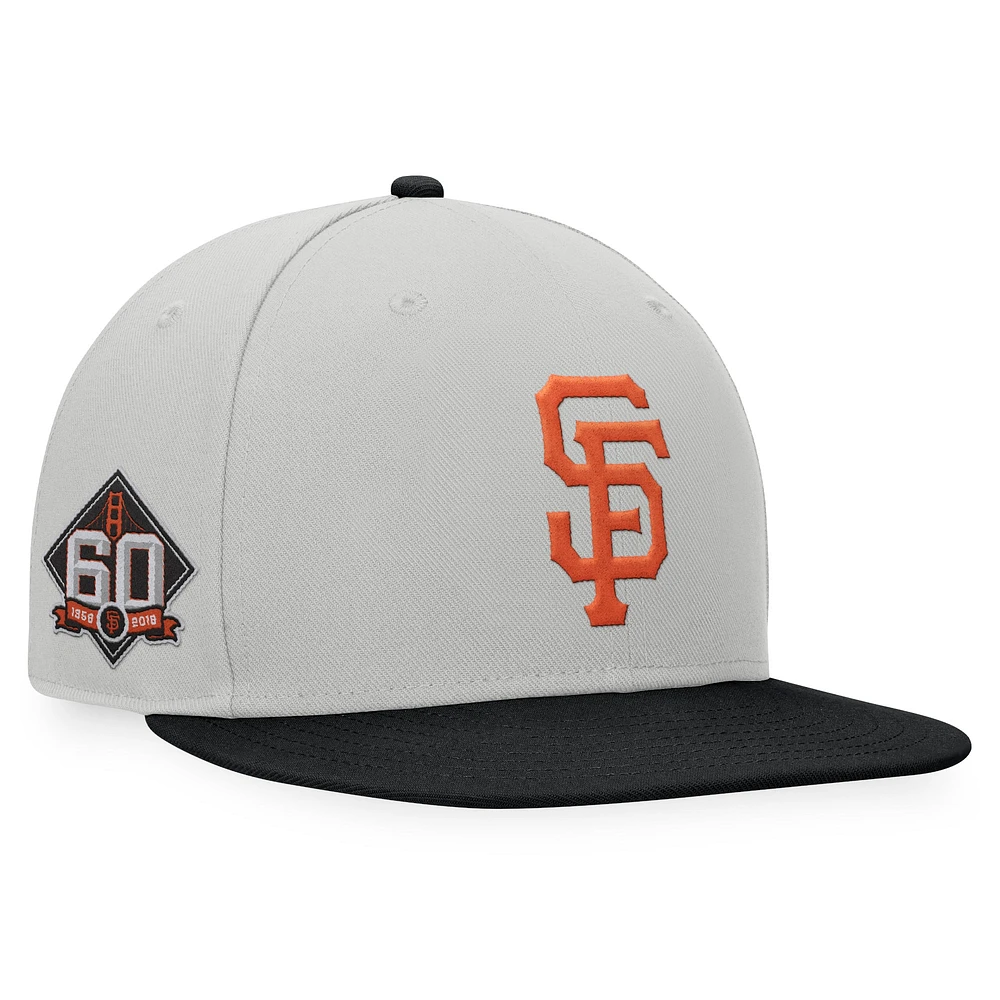 Men's Fanatics Gray/Black San Francisco Giants Glory Days Two-Tone Snapback Hat