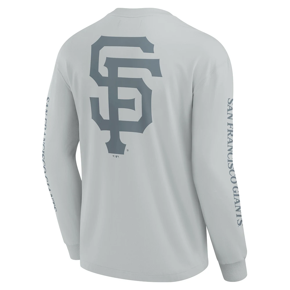 T-shirt à manches longues gris Fanatics pour hommes San Francisco Giants Elements Strive