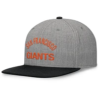 Men's Fanatics Heather Gray/Black San Francisco Giants Elements Flat Brim Snapbuckle Hat