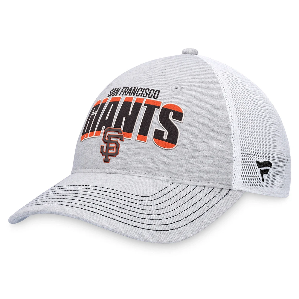 Casquette réglable de camionneur avec logo des Giants de San Francisco Fanatics gris chiné/blanc pour hommes