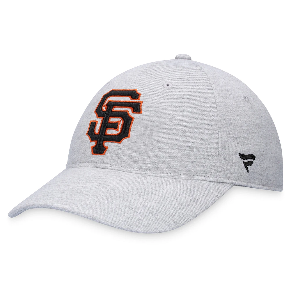 Casquette réglable avec logo des Giants de San Francisco Fanatics gris chiné pour hommes