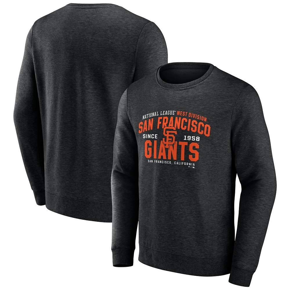 Sweat-shirt à capuche Fanatics Heathered Black San Francisco Giants Classic Move pour hommes