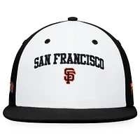 Men's Fanatics White/Black San Francisco Giants Iconic Color Blocked Fitted Hat