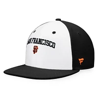 Men's Fanatics White/Black San Francisco Giants Iconic Color Blocked Fitted Hat