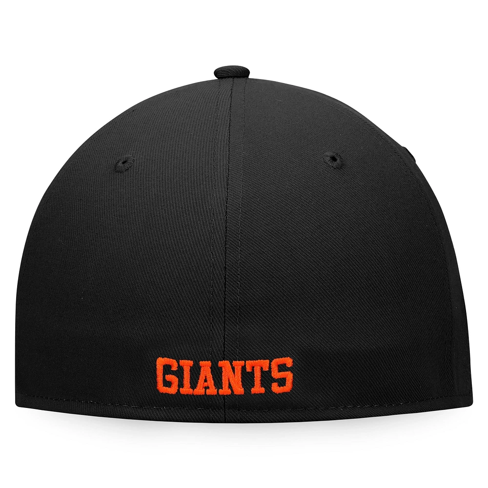 Men's Fanatics White/Black San Francisco Giants Iconic Color Blocked Fitted Hat