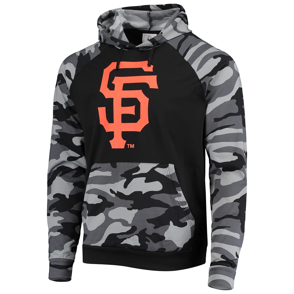 Men's FOCO Black San Francisco Giants Camo Raglan Pullover Hoodie