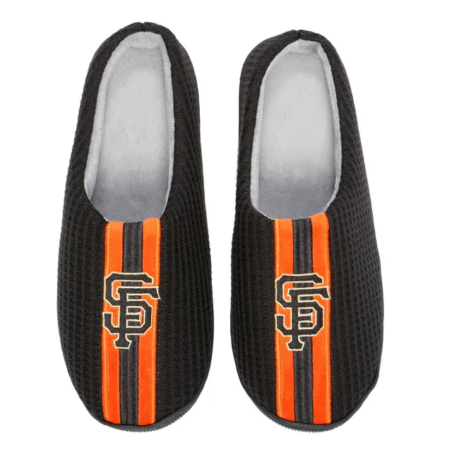 Men's FOCO Scarlet San Francisco 49ers Team Stripe Memory Foam Slide Slippers Size: Medium