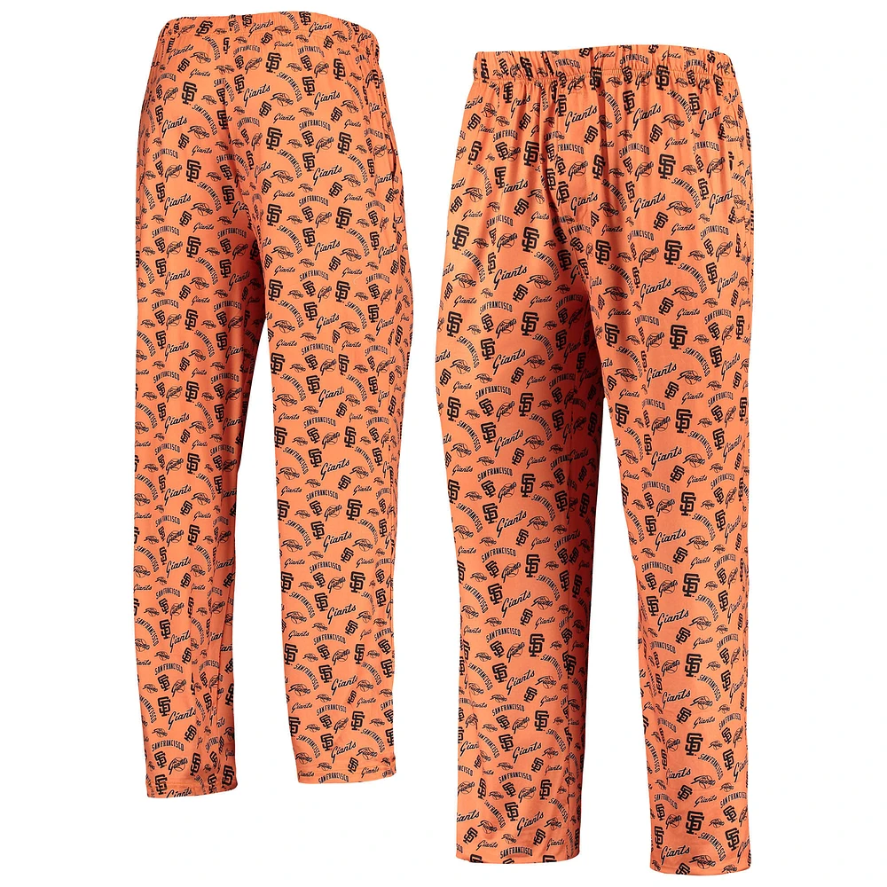 Pantalon de pyjama à répétition pour homme FOCO San Francisco Giants Cooperstown Collection Orange