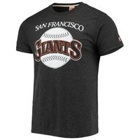 Men's Homage Black San Francisco Giants Hand-Drawn Logo Tri-Blend T-Shirt