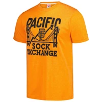 T-shirt à trois mélanges Hommage Orange pour hommes, Collection Doodle des Giants de San Francisco, Pacific Sock Exchange