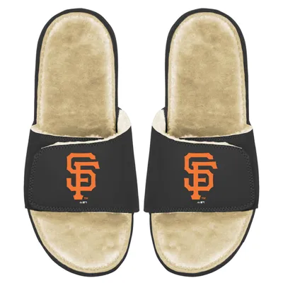 San Francisco Giants ISlide Men's Faux Fur Slide Sandals - Black/Tan