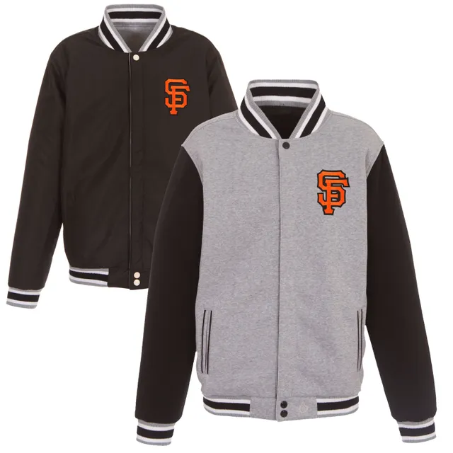 Men's JH Design Gray/Black San Francisco 49ers Reversible Fleece Full-Snap  Jacket 