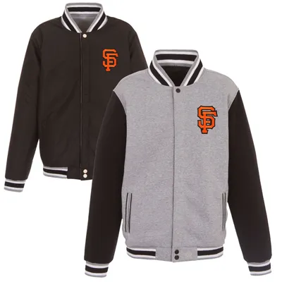 San Francisco Giants JH Design Embroidered Reversible Full Snap Fleece Jacket - Gray