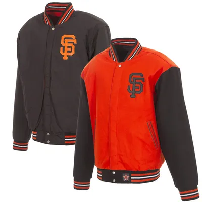 San Francisco Giants JH Design Embroidered Logo Reversible Wool Full-Snap Jacket - Orange/Black