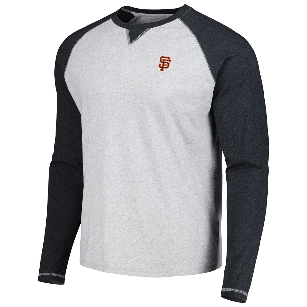 T-shirt à manches longues johnnie-o anthracite/gris chiné San Francisco Giants Alsen Raglan pour homme