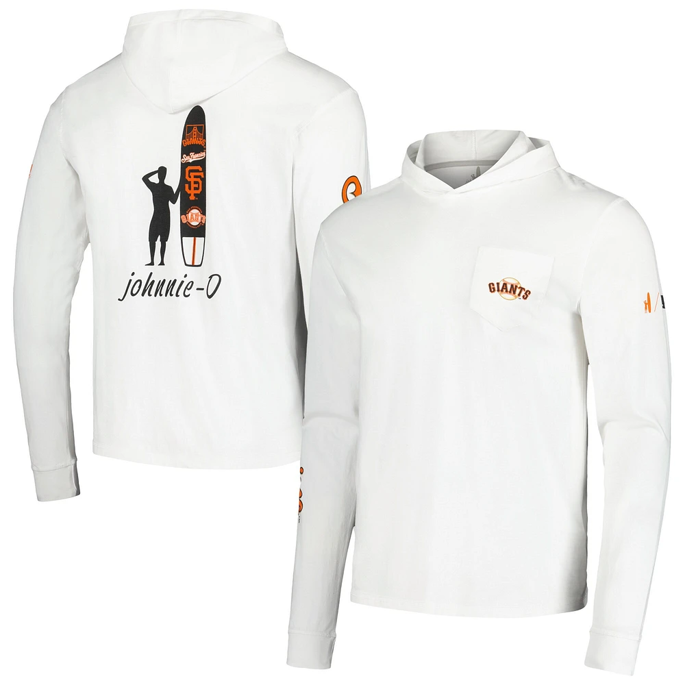 T-shirt à capuche manches longues pour hommes Johnnie-O White San Francisco Giants Eddie