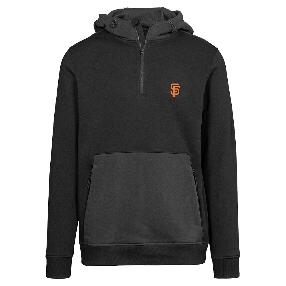 Sweat à capuche zippé 1/4 Chicane Insignia 2.0 pour homme de Levelwear, noir, San Francisco Giants
