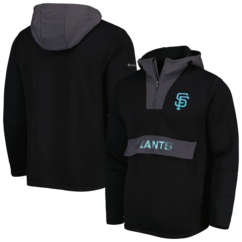 Men's Levelwear Black San Francisco Giants Ruckus Quarter-Zip Hoodie