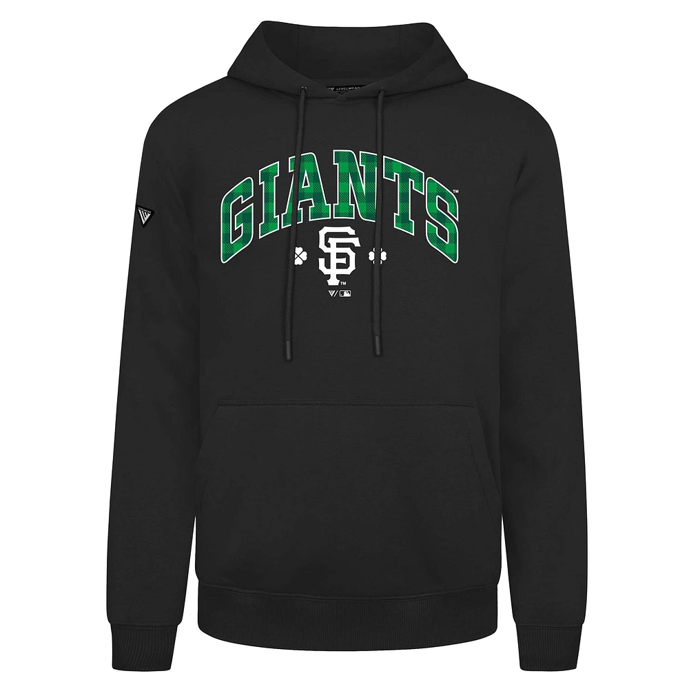 Sweat à capuche noir carreaux Podium de la Saint-Patrick des Giants San Francisco pour hommes Levelwear