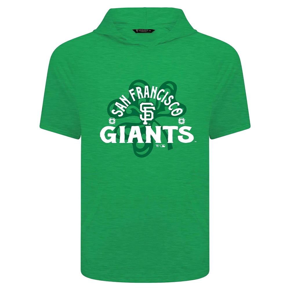 Sweat à capuche manches courtes et pour homme Levelwear Green San Francisco Giants St. Patrick's Day Phase Shamrock