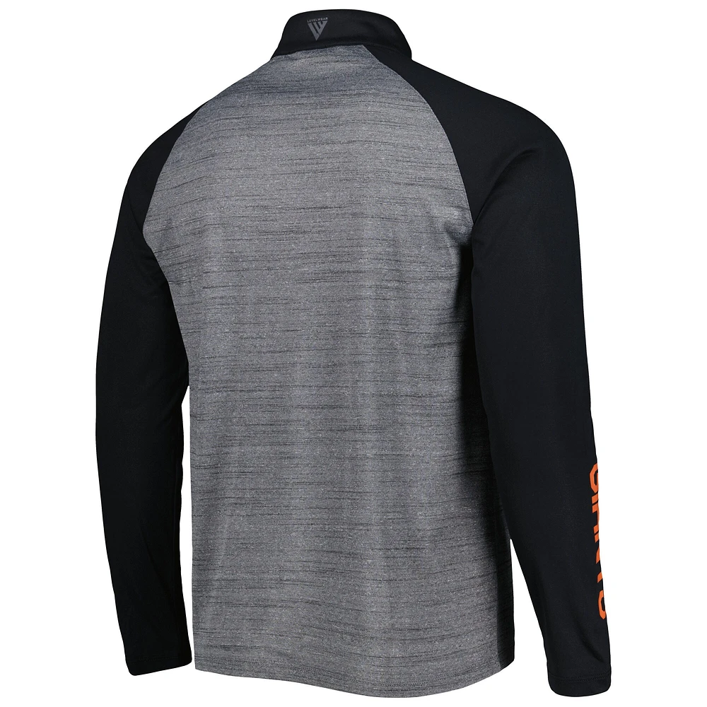 Men's Levelwear Heather Gray San Francisco Giants Vandal Raglan Quarter-Zip Top