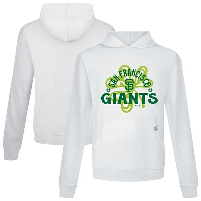 Men's Levelwear White San Francisco Giants St. Patrick's Day Relay Shamrock Pullover Hoodie