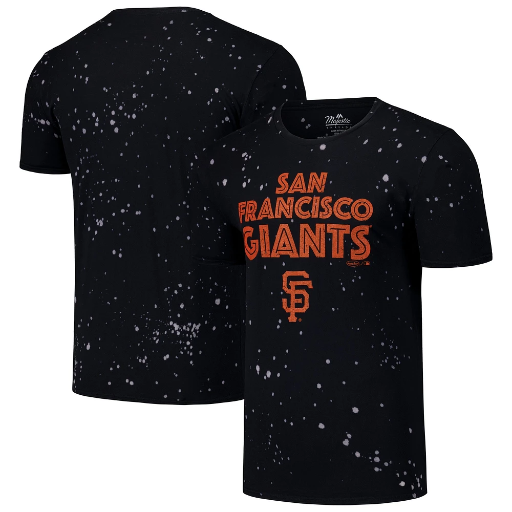 T-shirt Majestic Threads noir/blanc pour hommes, San Francisco Giants Splatter