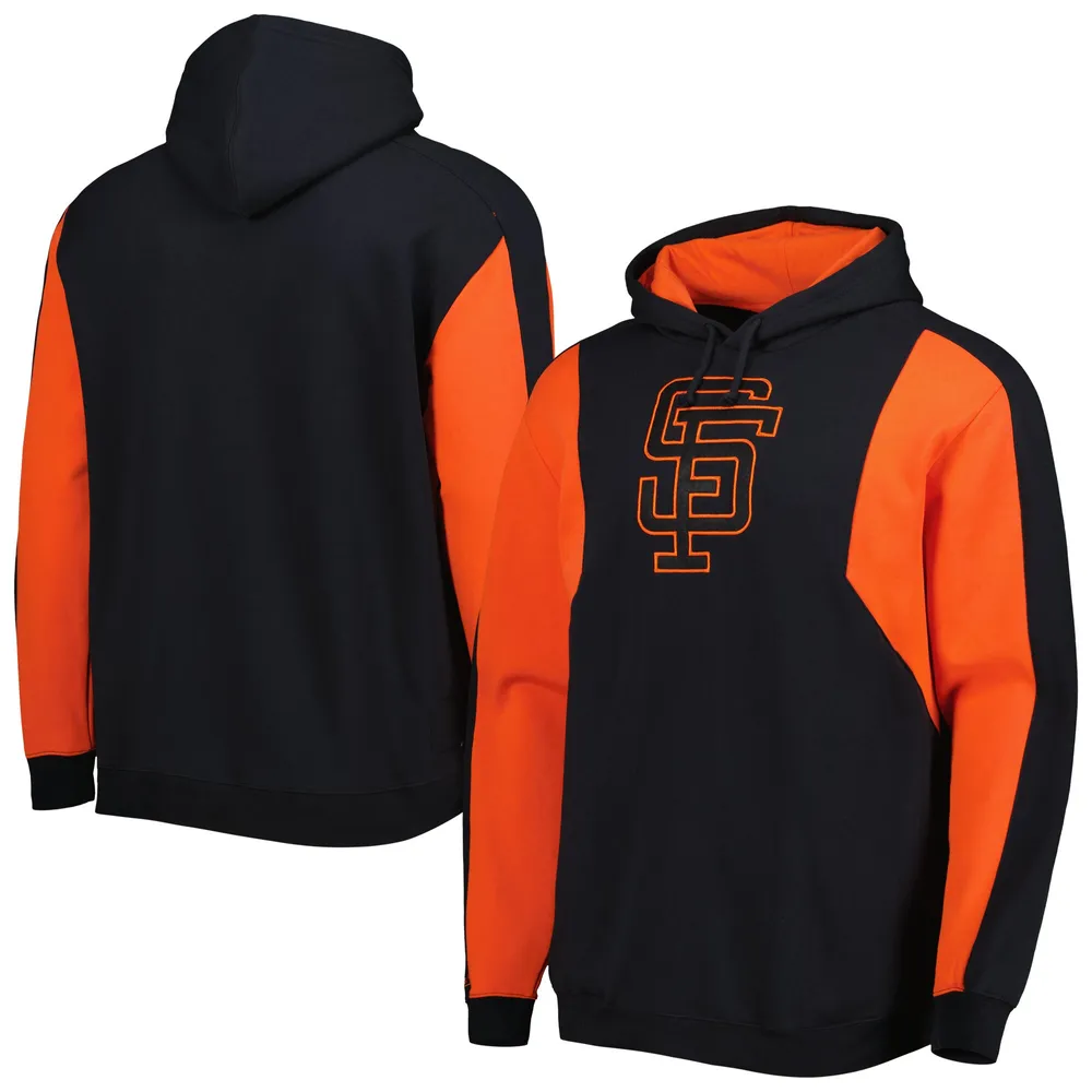 Lids San Francisco Giants Mitchell & Ness Colorblocked Fleece Pullover  Hoodie - Black/Orange