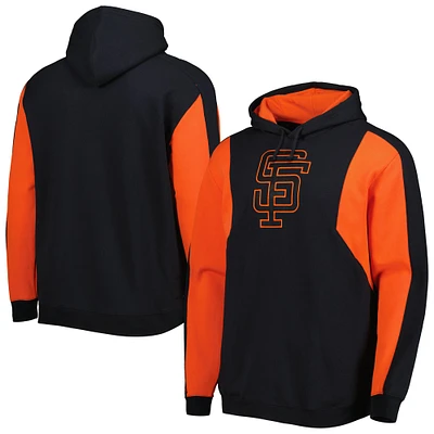 Chandail à capuchon en molleton couleurs contrastées des Giants de San Francisco Mitchell & Ness pour homme, noir/orange