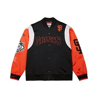 Veste Mitchell & Ness noire/orange à boutons-pression pour homme, collection Cooperstown, des Giants de San Francisco