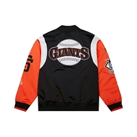 Veste Mitchell & Ness noire/orange à boutons-pression pour homme, collection Cooperstown, des Giants de San Francisco