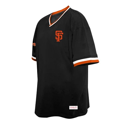Men's Mitchell & Ness Black San Francisco Giants Big Tall V-Neck T-Shirt