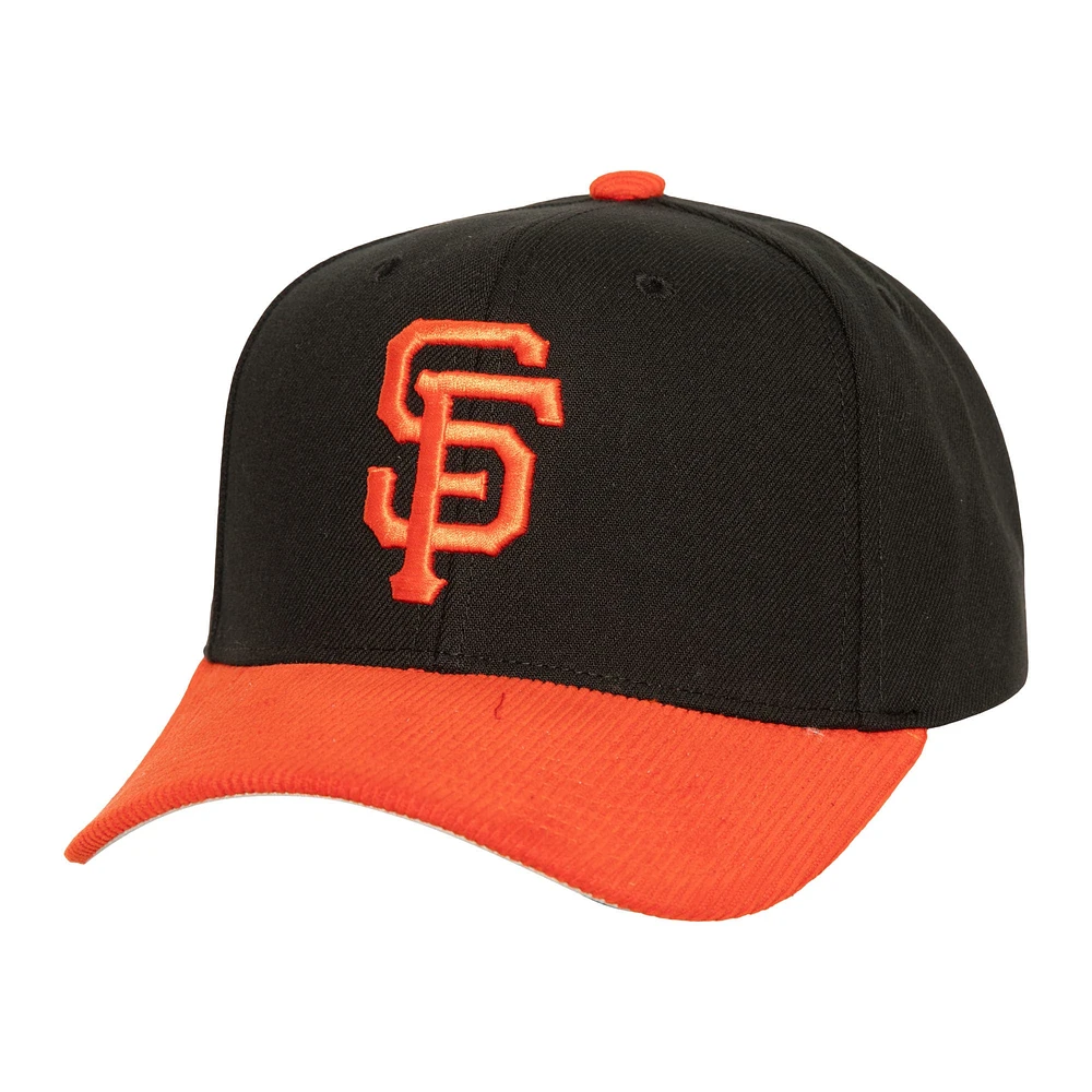 Casquette Snapback en velours côtelé Pro Mitchell & Ness pour hommes, San Francisco Giants, noire