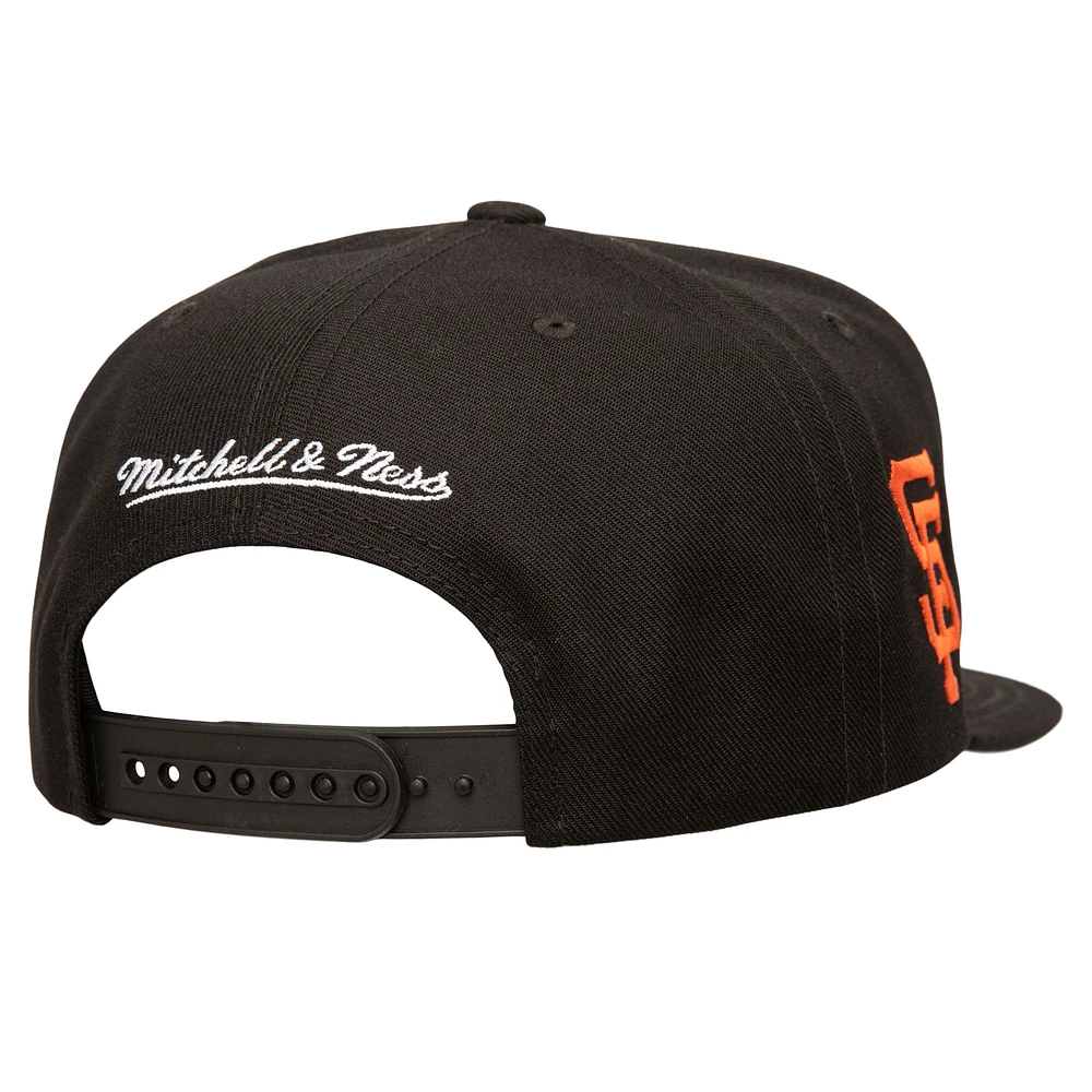 Men's Mitchell & Ness Black San Francisco Giants Double Up Snapback Hat