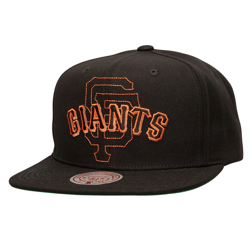 Casquette Snapback Double Up noire pour homme Mitchell & Ness des Giants de San Francisco