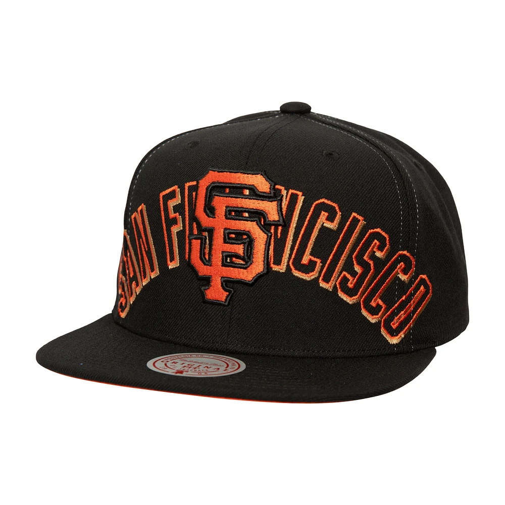 Casquette snapback intégrale noire pour hommes des Giants de San Francisco Mitchell & Ness