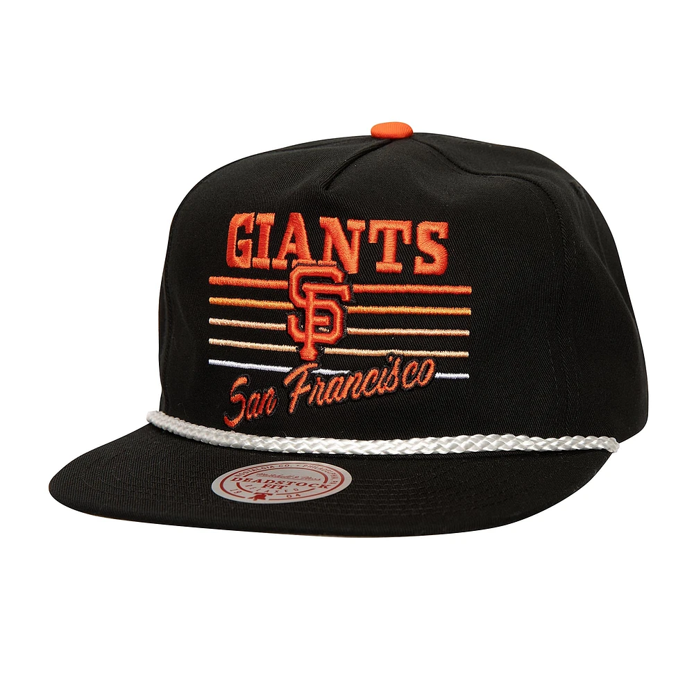 Men's Mitchell & Ness Black San Francisco Giants  Radiant Lines Deadstock Snapback Hat