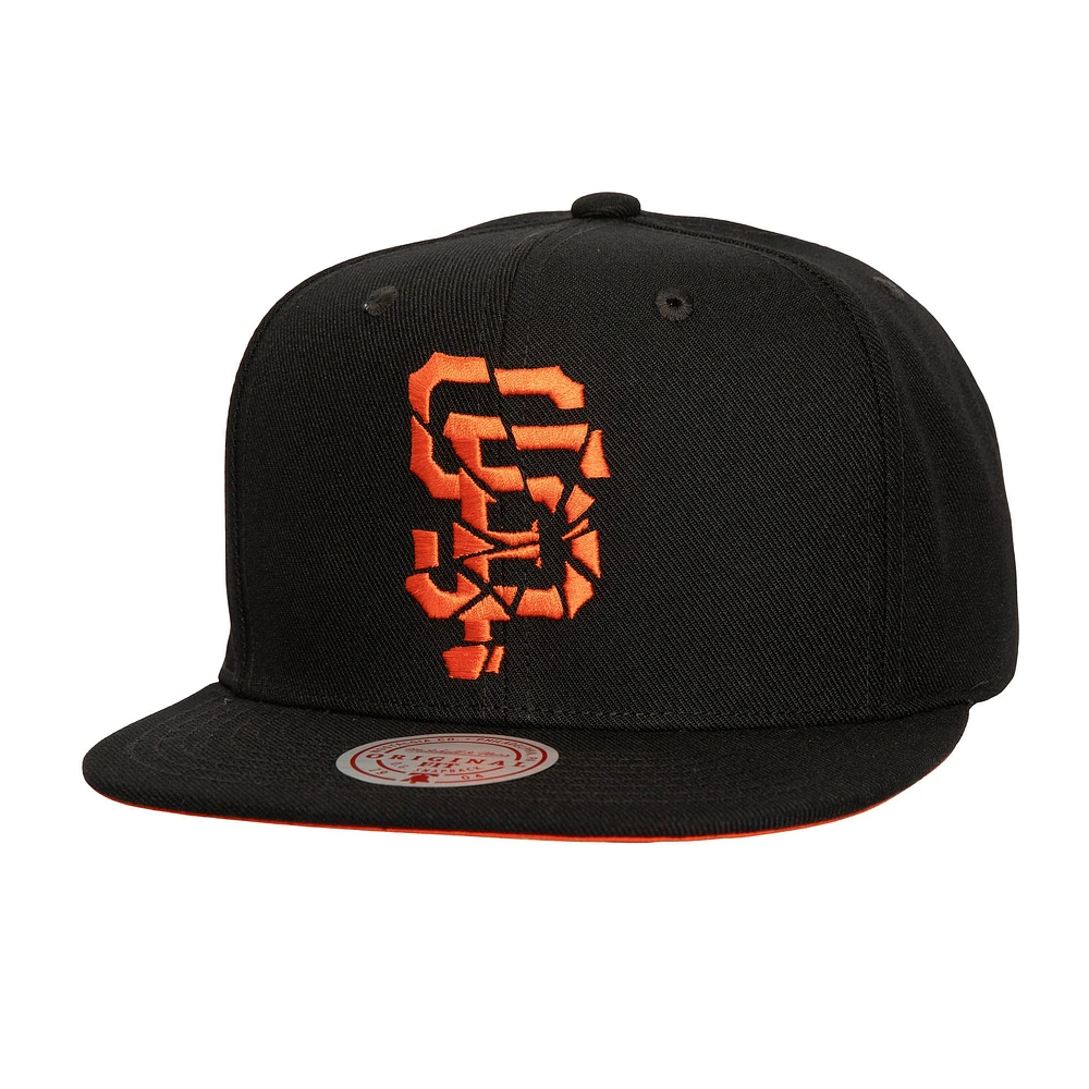 Casquette Snapback Shattered noire San Francisco Giants Mitchell & Ness pour hommes