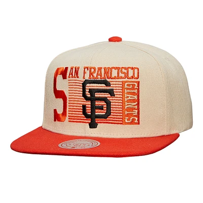 Casquette Snapback Speed ​​Zone crème pour hommes des San Francisco Giants Cooperstown Collection de Mitchell & Ness