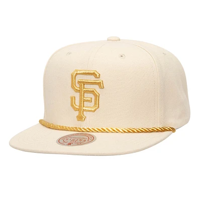 Casquette snapback ivoire doré crème San Francisco Giants Mitchell & Ness pour hommes