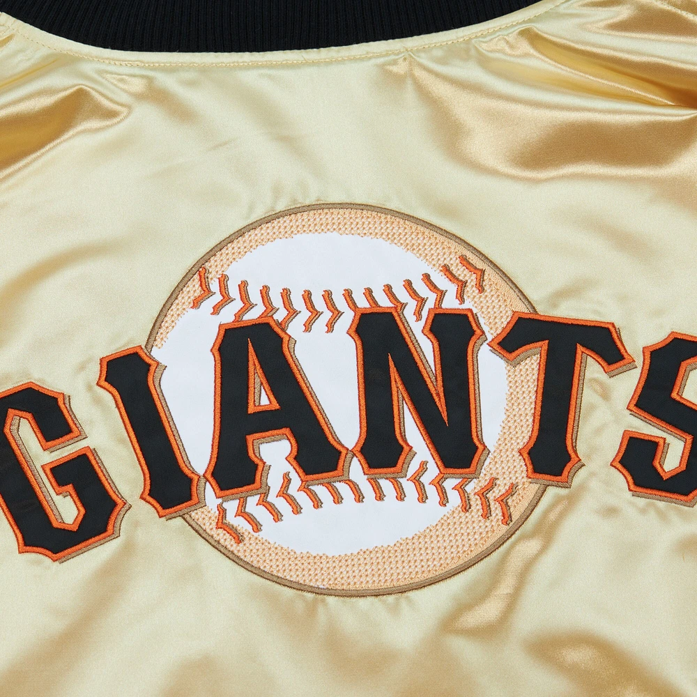 Veste légère en satin entièrement zippée Mitchell & Ness Gold San Francisco Giants OG 2.0 pour hommes