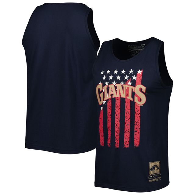 Débardeur pour homme Mitchell & Ness Navy Giants de San Francisco Cooperstown Collection Stars and Stripes