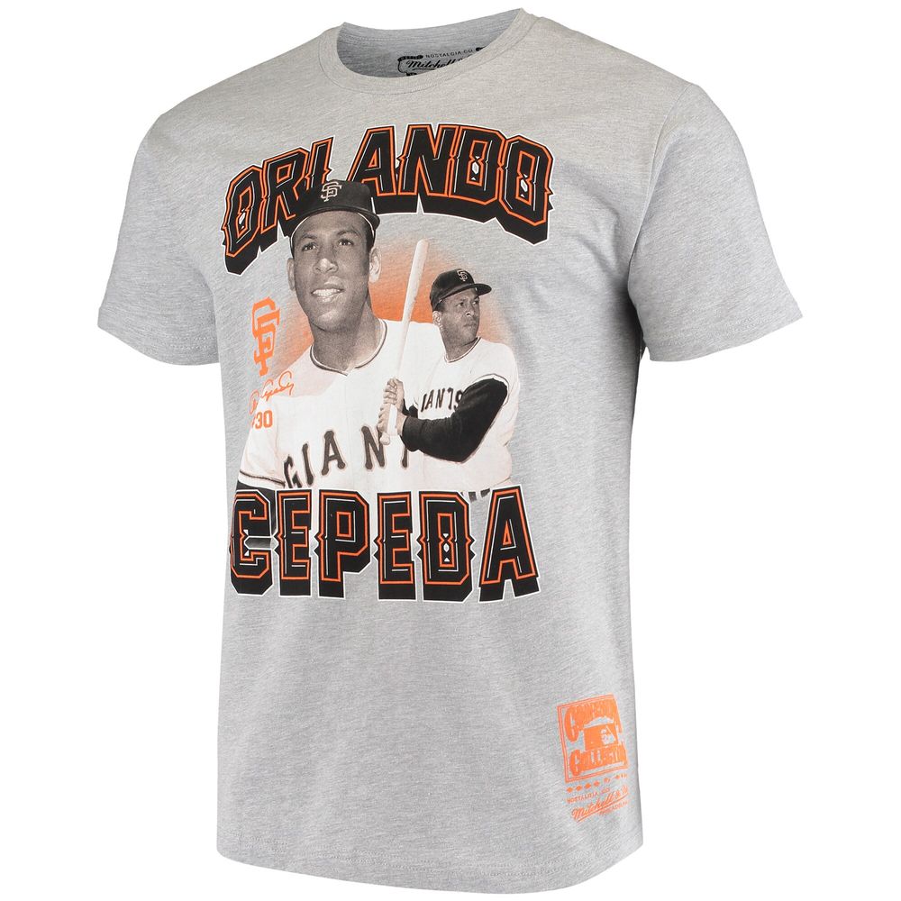 Men's Mitchell & Ness Orlando Cepeda Gray San Francisco Giants Name Number T-Shirt