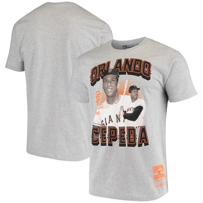 Men's Mitchell & Ness Orlando Cepeda Gray San Francisco Giants Name Number T-Shirt