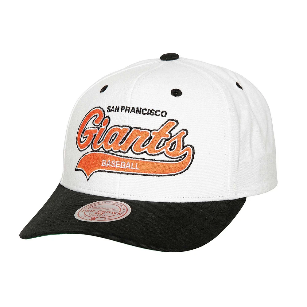 Men's Mitchell & Ness White San Francisco Giants Cooperstown Collection Tail Sweep Pro Snapback Hat