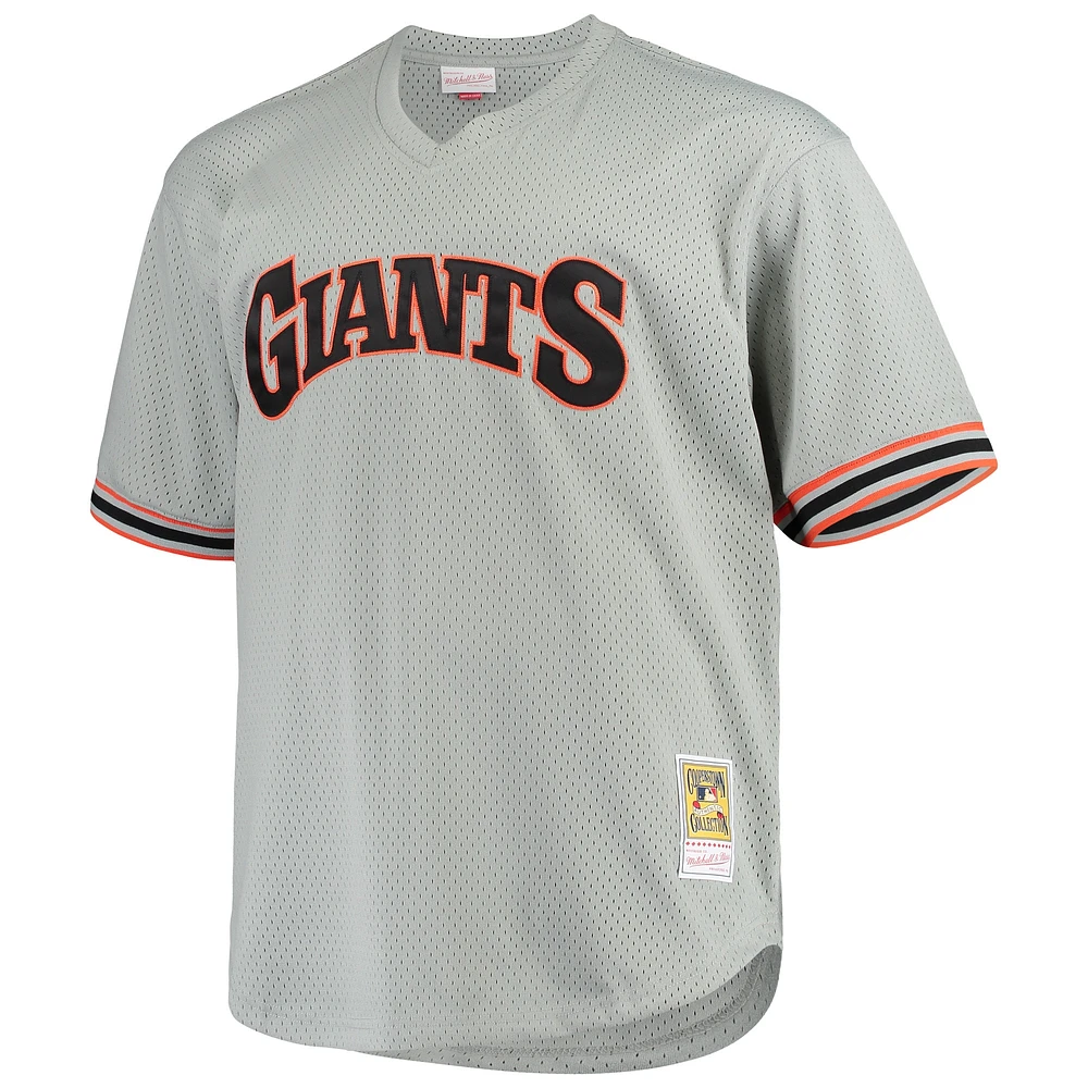 Men's Mitchell & Ness Will Clark Gray San Francisco Giants Big Tall Cooperstown Collection Mesh Batting Practice Jersey