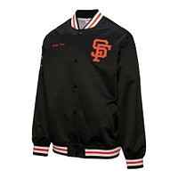 Veste en satin noir à boutons-pression pour homme Mitchell & Ness Willie Mays, collection Legends des Giants de San Francisco