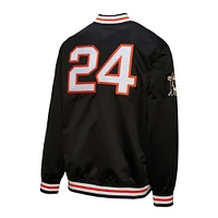 Veste en satin noir à boutons-pression pour homme Mitchell & Ness Willie Mays, collection Legends des Giants de San Francisco