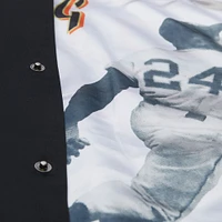 Veste en satin noir à boutons-pression pour homme Mitchell & Ness Willie Mays, collection Legends des Giants de San Francisco