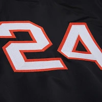 Veste en satin noir à boutons-pression pour homme Mitchell & Ness Willie Mays, collection Legends des Giants de San Francisco
